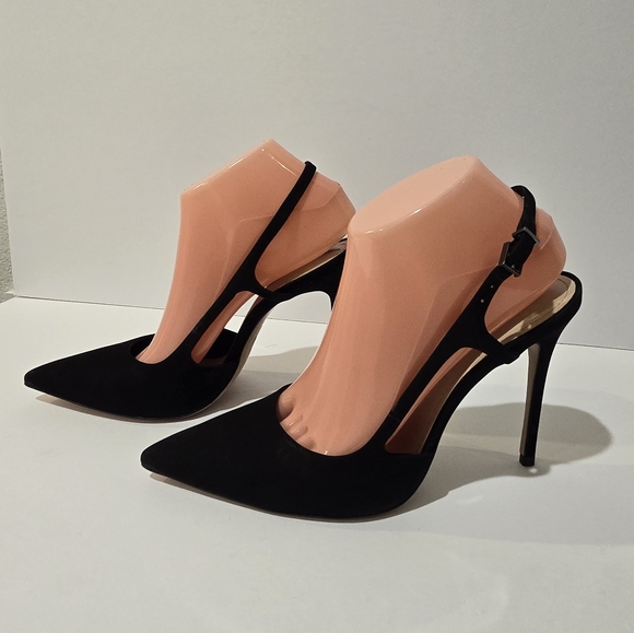 SCHUTZ Black Suede Slingback Stilhetto Heels Shoes 9 - Picture 7 of 10